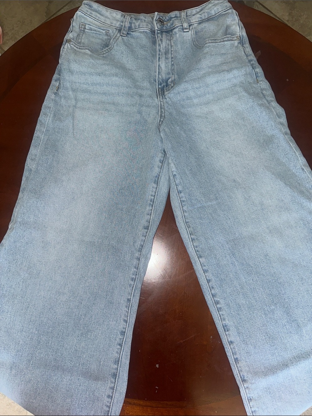 Guess Women's Light Blue Wide Leg Jeans